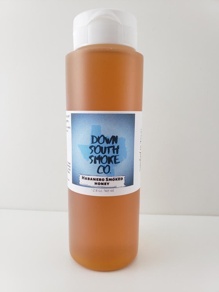 habanero smoked honey in a bottle