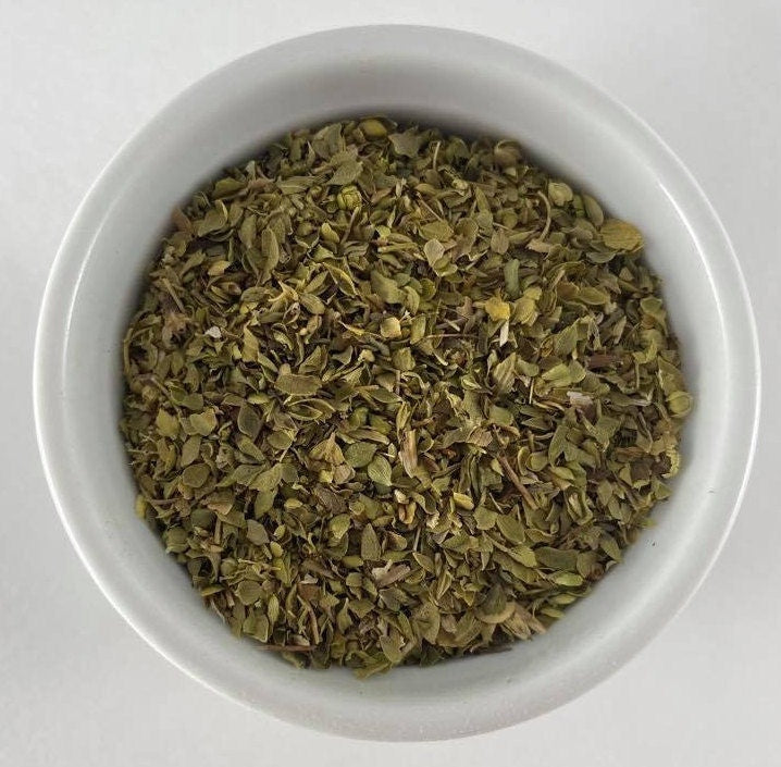 greek dried oregano in a ramekin
