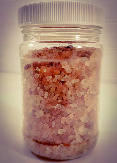 smoked pink salt in a jar