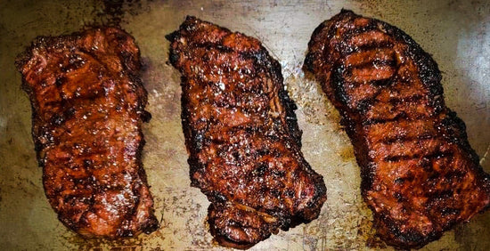 Ancho steak rub on grilled steak
