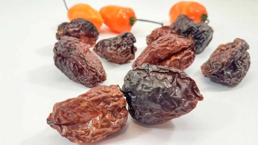 dried smoked habanero ready for grinding