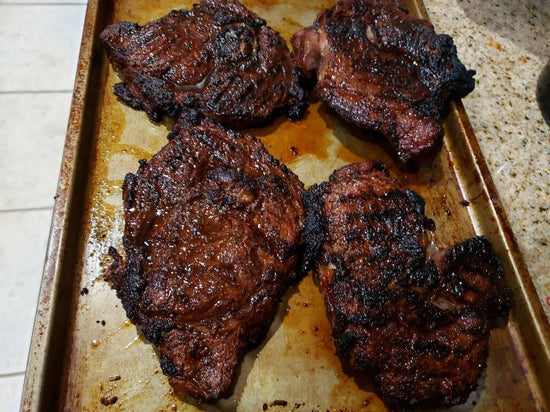 Oven roasted steak with ancho steak rub