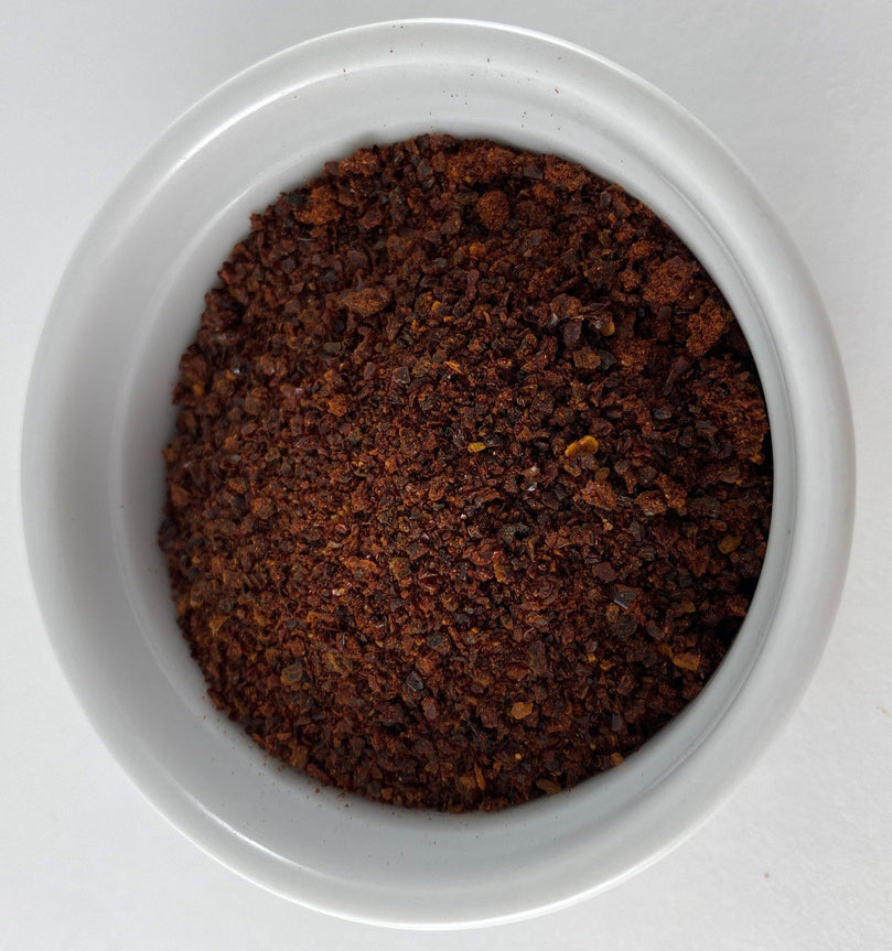 morita chilis ground in a ramekin